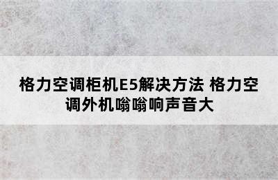 格力空调柜机E5解决方法 格力空调外机嗡嗡响声音大